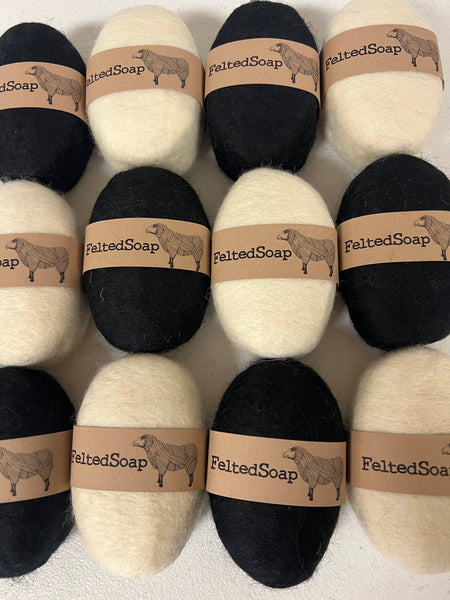 Felted Soap Black and White Color 12 Pack