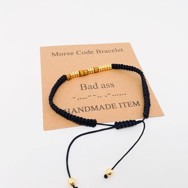 Handmade Wooden Beaded Morse Code Bracelets: Beautiful Badass