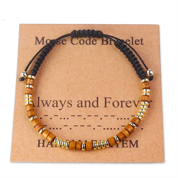 Handmade Wooden Beaded Morse Code Bracelets: Beautiful Badass