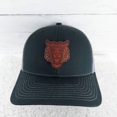 Trendy Transfers - Tiger Mascot Leather Hat Patch: 2"