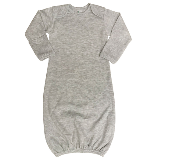 Baby Sleeping Gown  Fold Over Mittens | Open Sizing: Oatmeal / 0-3 months