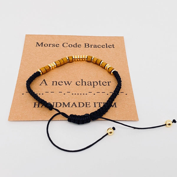 Handmade Wooden Beaded Morse Code Bracelets: Beautiful Badass