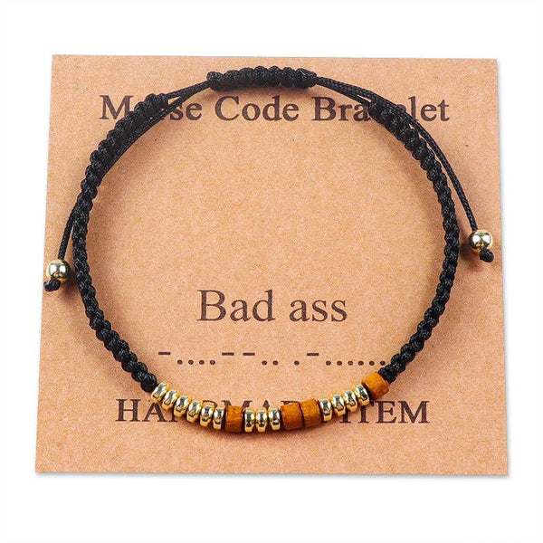 Handmade Wooden Beaded Morse Code Bracelets: Beautiful Badass