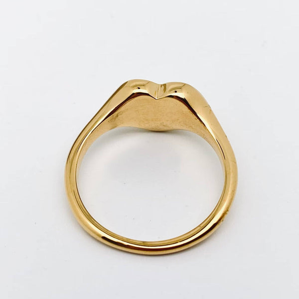 Fuck Off" Heart-shaped 18K Gold Plated Stee Ring - FGS: 7