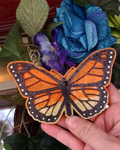 Bless Your Cottons - Monarch Butterfly Car Freshie: Cherry leather