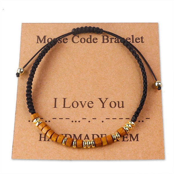 Handmade Wooden Beaded Morse Code Bracelets: Fuck it