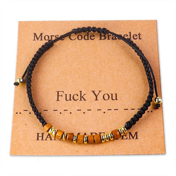 Handmade Wooden Beaded Morse Code Bracelets: Beautiful Badass