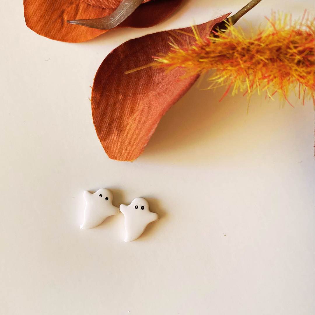 Blush and Bash Studio - Dainty Ghost Stud Earrings