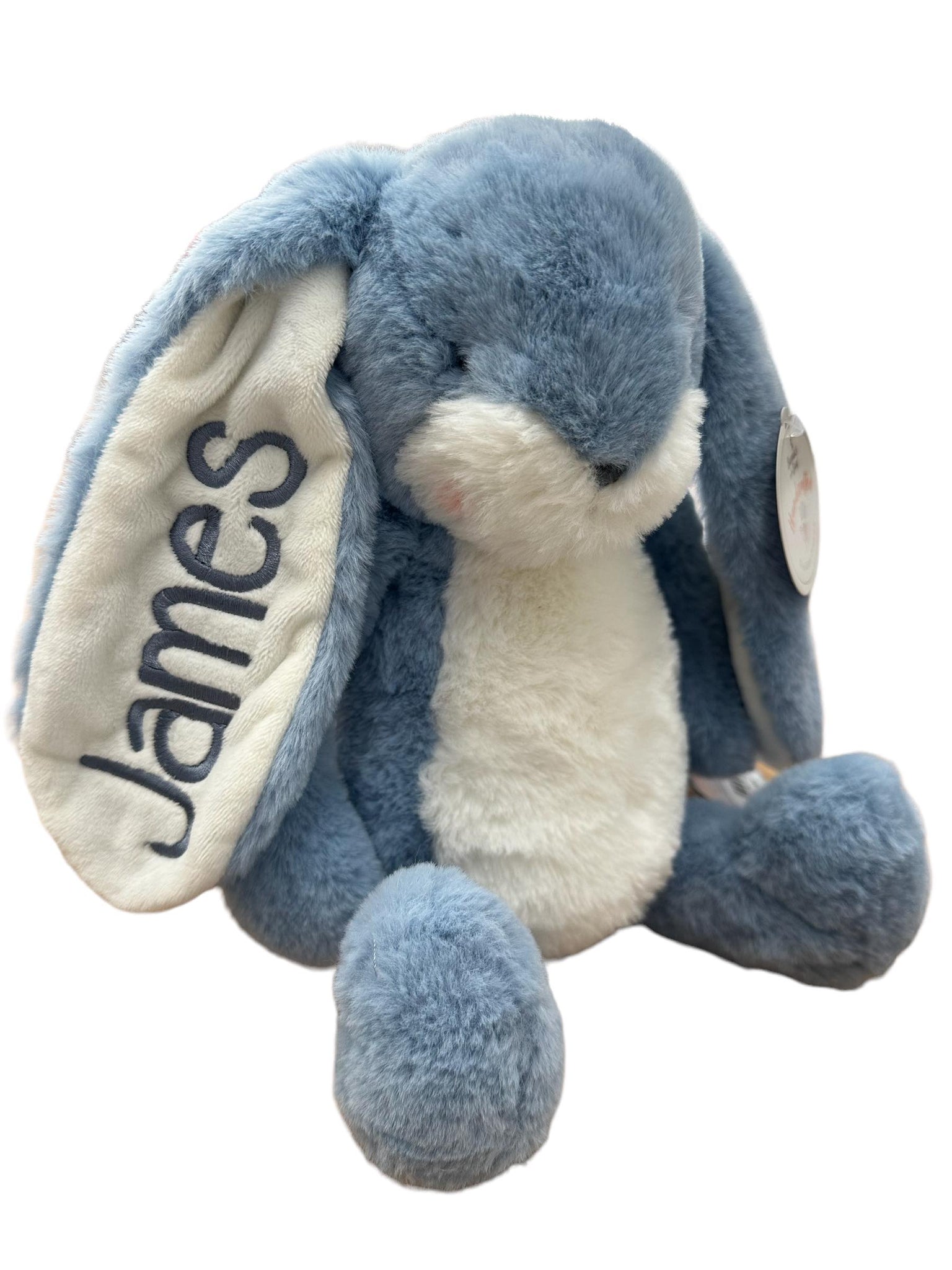 Personalized Bunnies By the Bay - Little Nibble 12" Floppy Bunny - Blue (Lavender Lustre)
