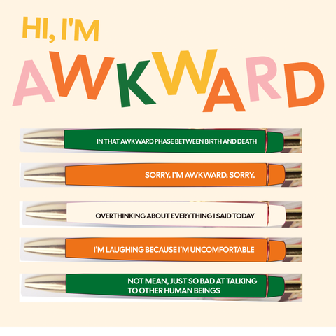 FUN CLUB - Awkward Pen Set (funny, gift, stocking stuffer)