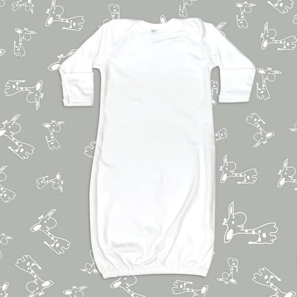 Baby Sleeping Gown  Fold Over Mittens | Open Sizing: Oatmeal / 0-3 months