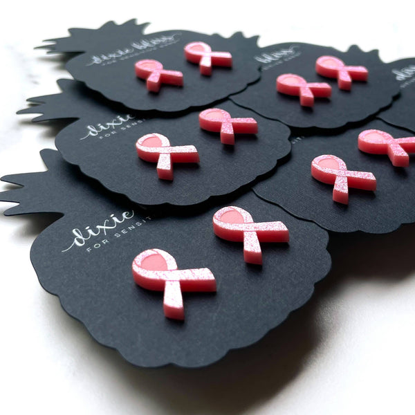 Dixie Bliss - Pink Ribbon Studs