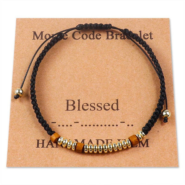 Handmade Wooden Beaded Morse Code Bracelets: Fuck it