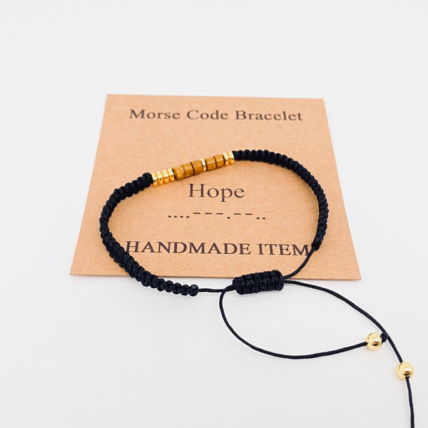 Handmade Wooden Beaded Morse Code Bracelets: Beautiful Badass