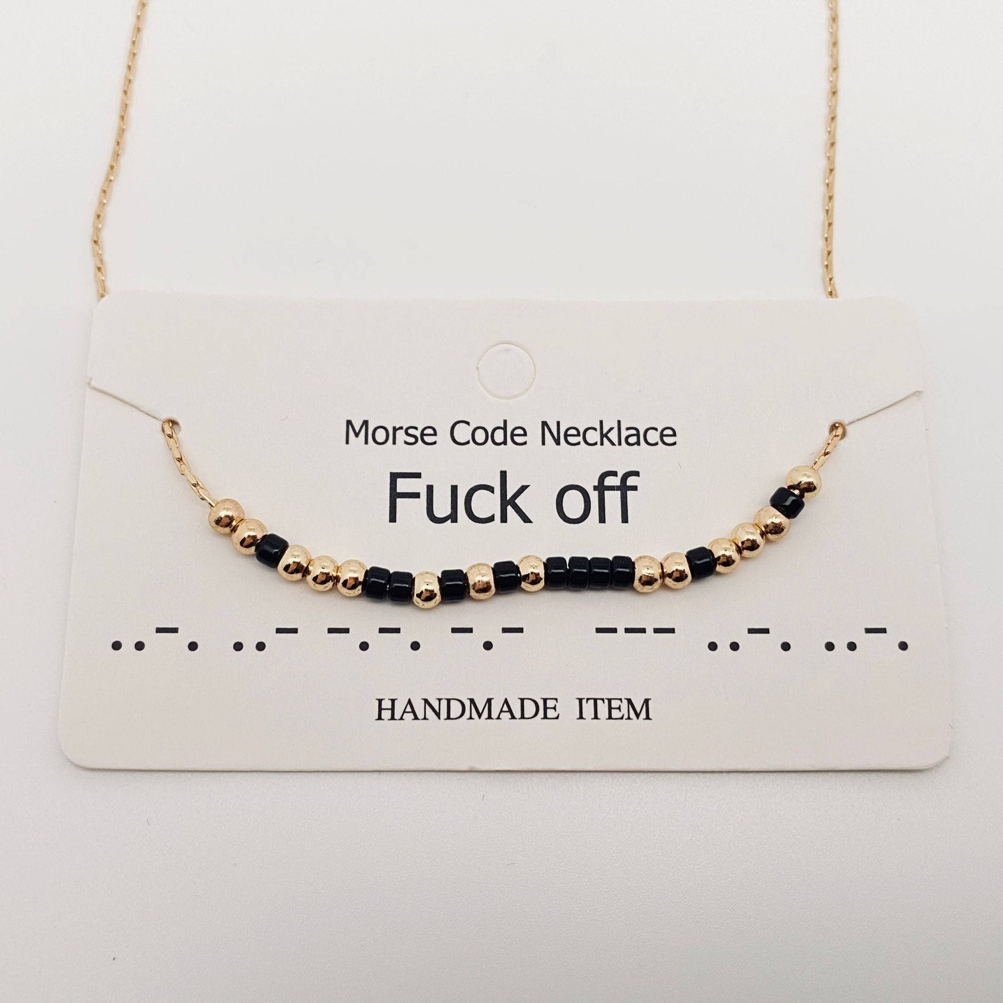 Handmade “Fuck off” Morse Code Necklace: Fuck off