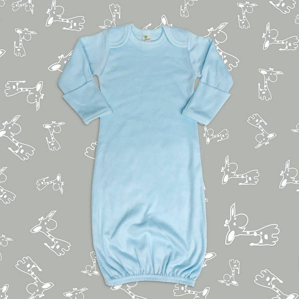 Baby Sleeping Gown  Fold Over Mittens | Open Sizing: Oatmeal / 0-3 months