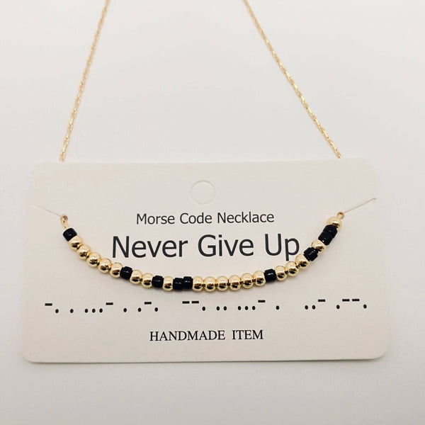 Handmade “Fuck off” Morse Code Necklace: Fuck off