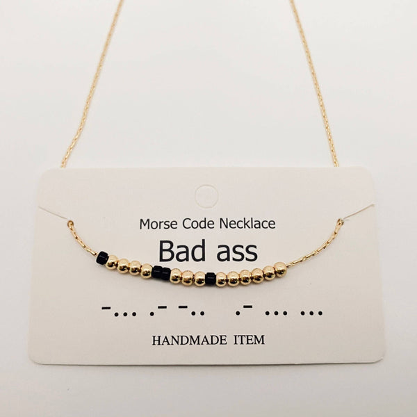 Handmade “Fuck off” Morse Code Necklace: Fuck off