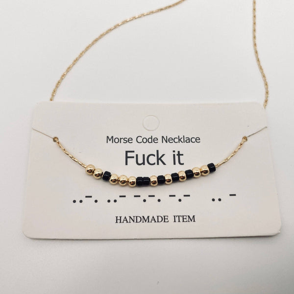 Handmade “Fuck off” Morse Code Necklace: Fuck off