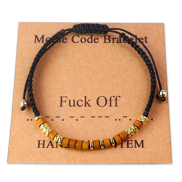 Handmade Wooden Beaded Morse Code Bracelets: Be Brave