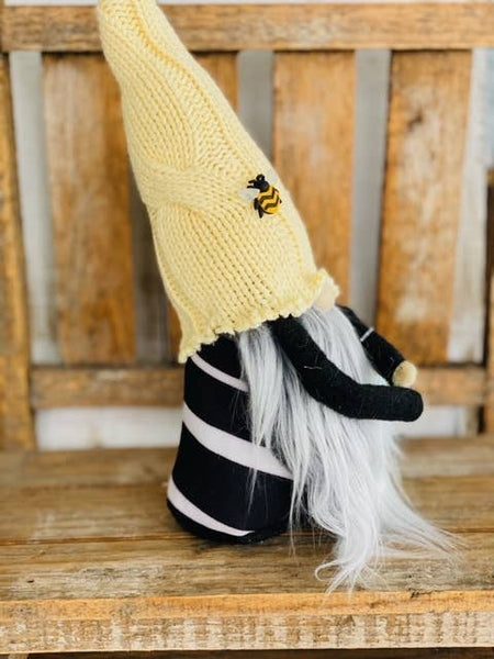 A Gnome on the Roam - Honey Bee Gnome - handmade stuffed garden gnome