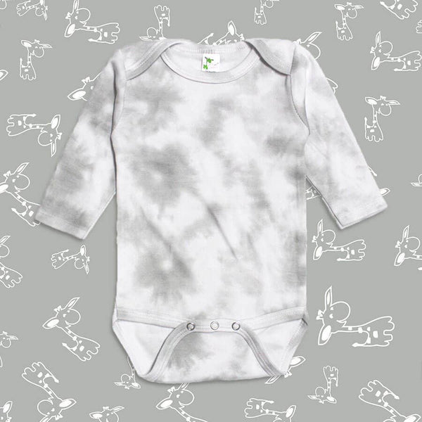 Baby Long Sleeve Onesie Smoke Pigment Dye - Polyester Blend: 12-18 months