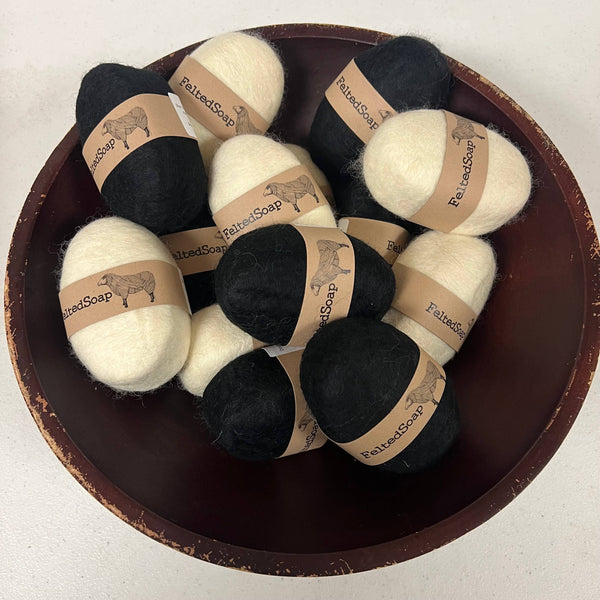 Felted Soap Black and White Color 12 Pack