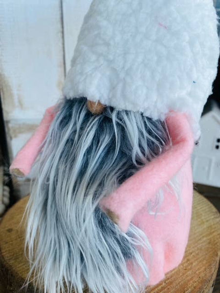 A Gnome on the Roam - Easter rabbit Gnome with white sherpa hat and fluffy tail!