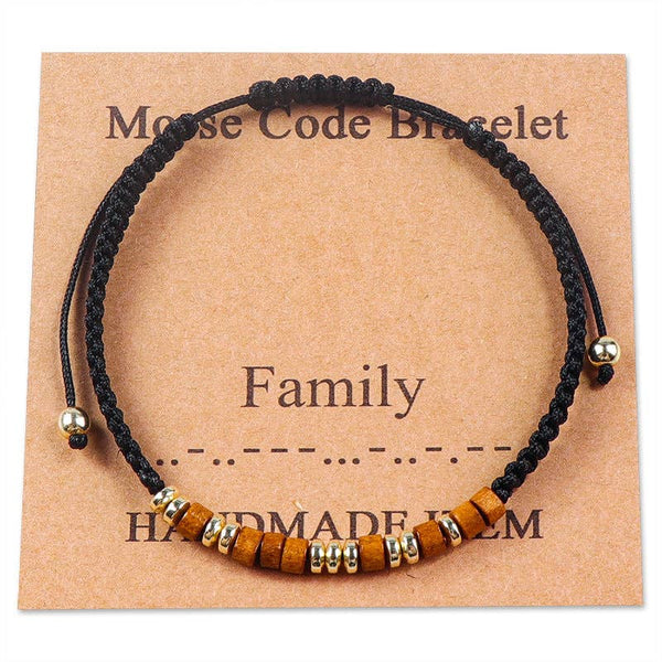 Handmade Wooden Beaded Morse Code Bracelets: Beautiful Badass