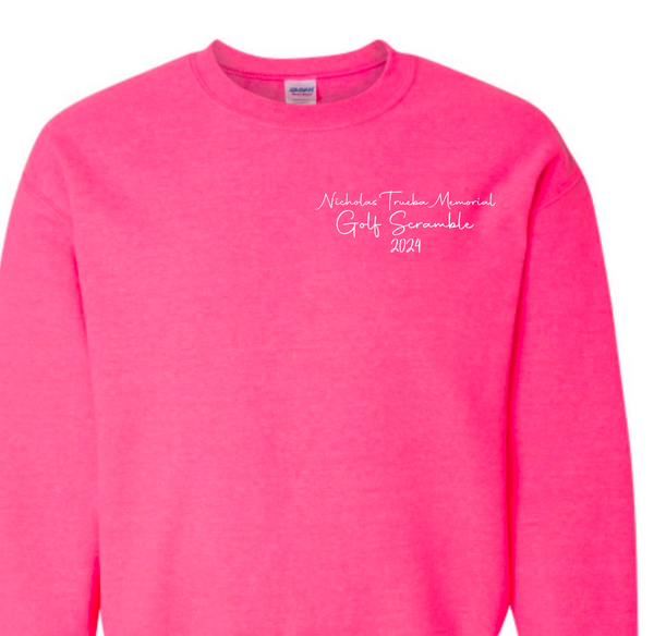 TRUEBA GOLF SCRAMBLE CREW SWEATSHIRT - SAFETY PINK