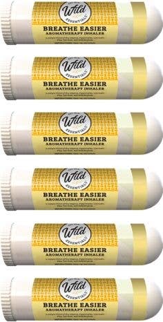 Wild Essentials - Breathe Easier 6 Aromatherapy Inhaler w/ essential oils