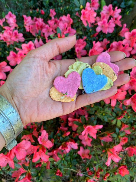 Alma Boheme Handmade - Wildflower Seed Paper Hearts in glass jar with cork lid