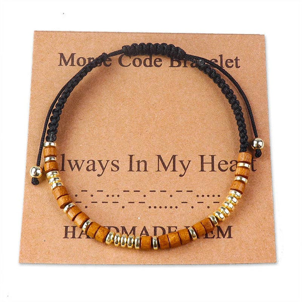 Handmade Wooden Beaded Morse Code Bracelets: Beautiful Badass