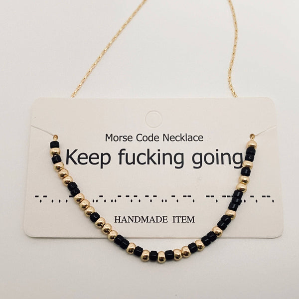 Handmade “Fuck off” Morse Code Necklace: Fuck off