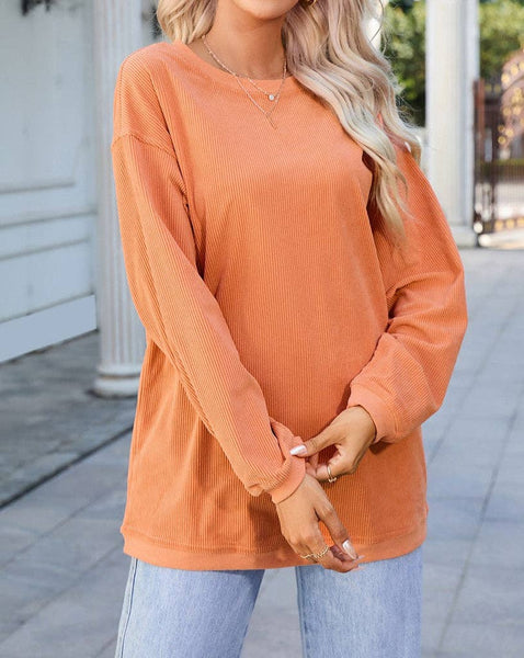 Pretty Bash - Ribbed Oversized Long Sleeve Sweatshirt: XL / Dark Gray