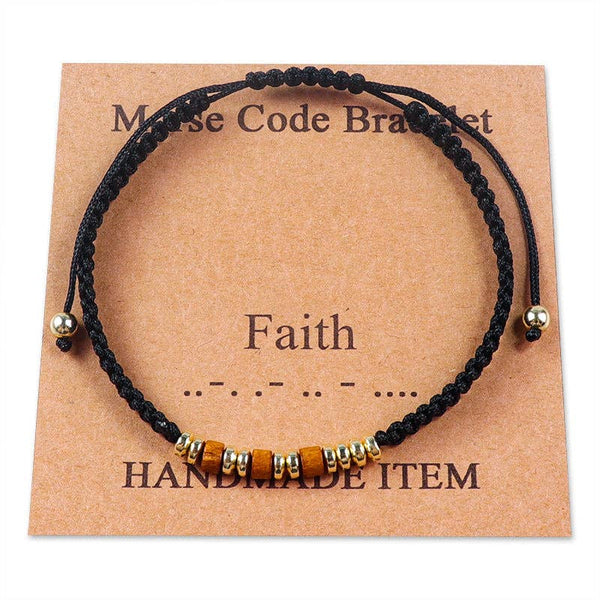 Handmade Wooden Beaded Morse Code Bracelets: Best Bitches