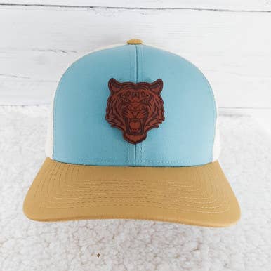 Trendy Transfers - Tiger Mascot Leather Hat Patch: 2"