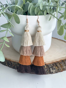 Harris Girls & Co. - Free Fall Tassel Earrings "Browns"