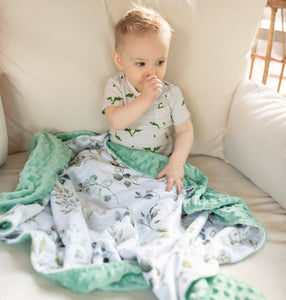 Honey Lemonade - Premium Baby & Toddler Minky Blanket - Eucalyptus Greenery