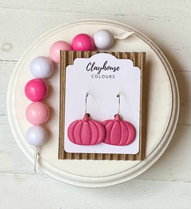 Clayhouse Colours - Pink Ghost & Pumpkin Earrings