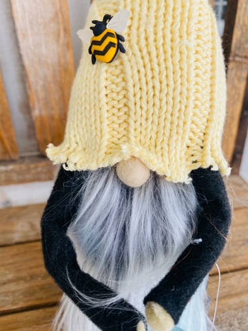 A Gnome on the Roam - Honey Bee Gnome - handmade stuffed garden gnome