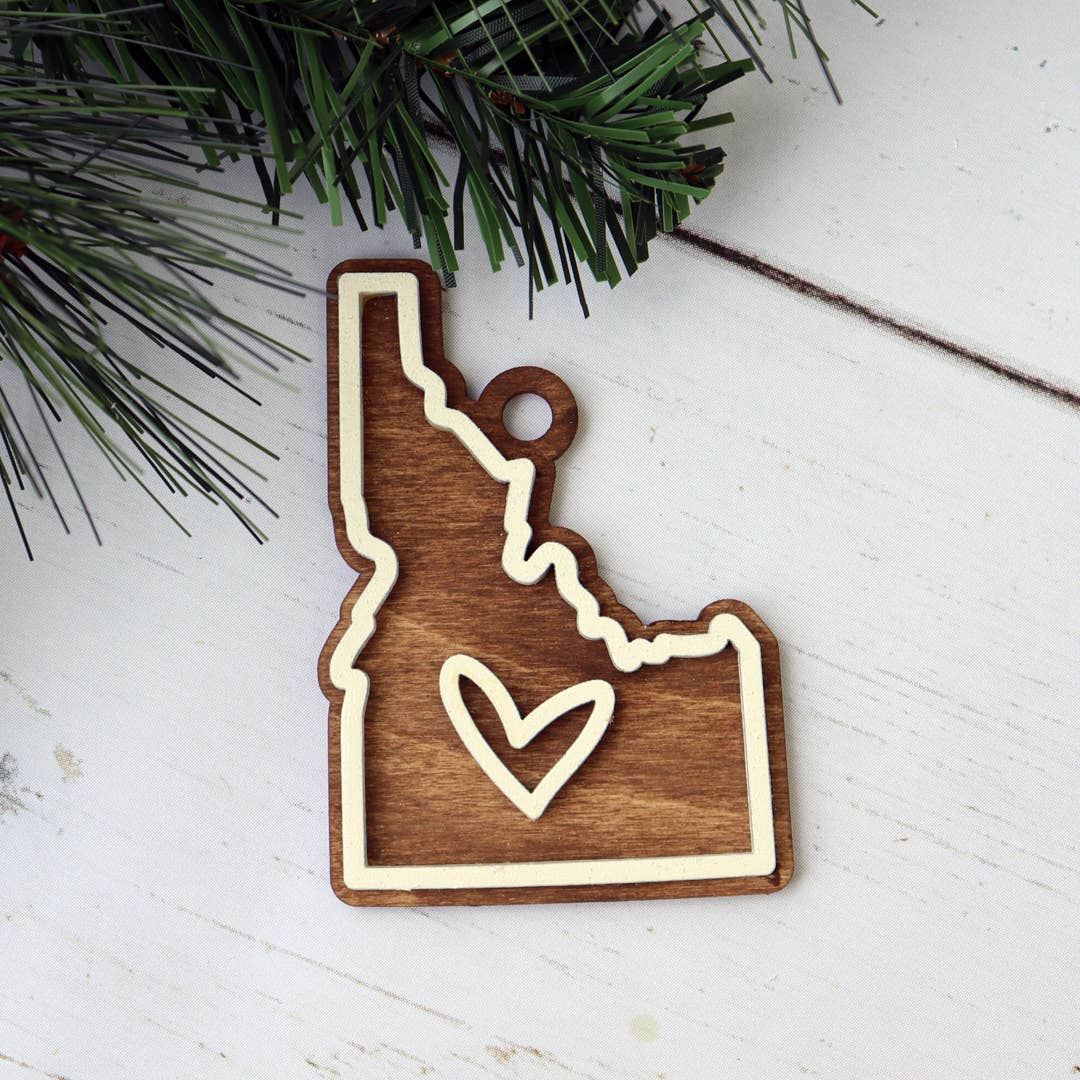 Trendy Mama Boutique - Idaho Layered Wood Ornament