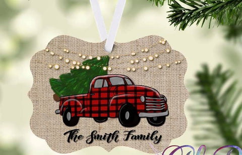 Buffalo Truck & Burlap Benelux Ornament